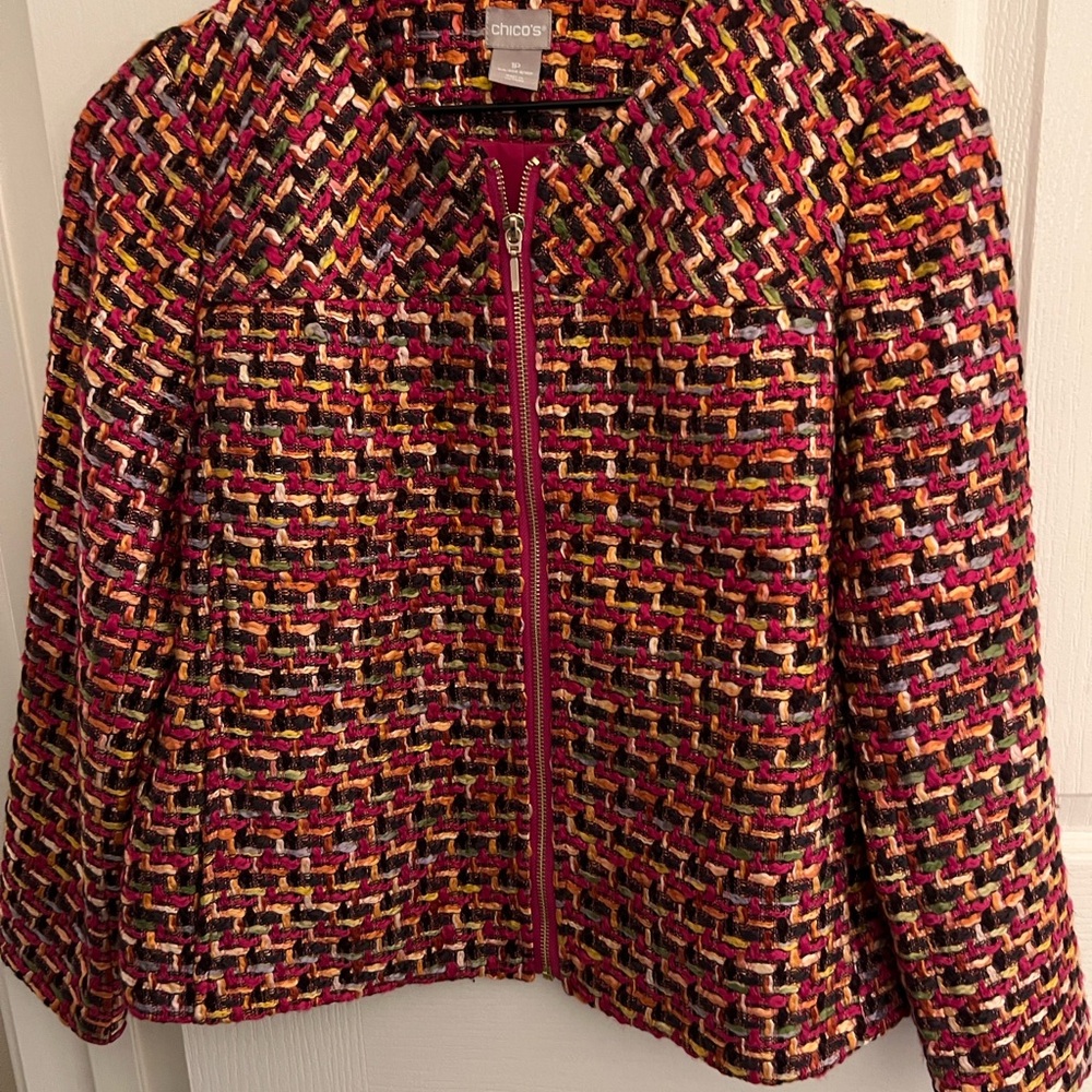 Chico's Multicolor Woven Jacket